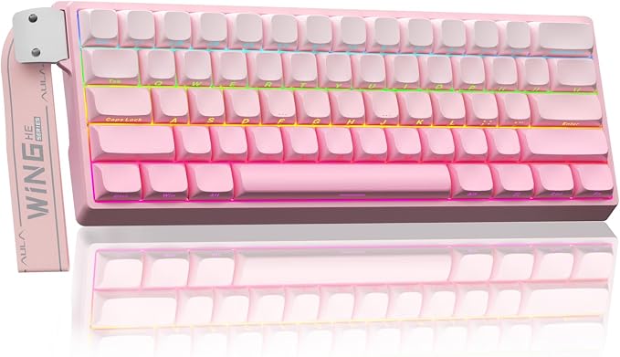 Aula WIN60 HE - 60% Mechanical Gaming Keyboard Wired, Hall Effect Magnetic Switch Hot Swappable,8000 Hz Polling Rate, RGB Keyboard 60 Percent Compact Design for PC (Gradient Pink) by CORBOBO