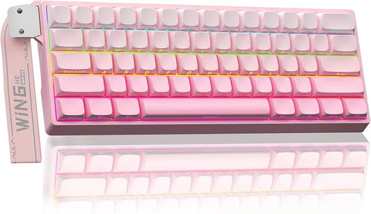 Aula WIN60 HE - 60% Mechanical Gaming Keyboard Wired, Hall Effect Magnetic Switch Hot Swappable,8000 Hz Polling Rate, RGB Keyboard 60 Percent Compact Design for PC (Gradient Pink) by CORBOBO
