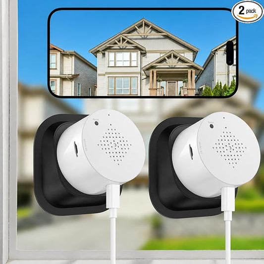 Septekon 2 Pack 2K Window Security Camera with No-Drill 18° Tilt Angle Mount, Dual-Band 2.4GHz & 5GHz WiFi, Indoor Camera for Outdoor Monitoring, Color Night Vision, AI Human Detection, White by Septekon