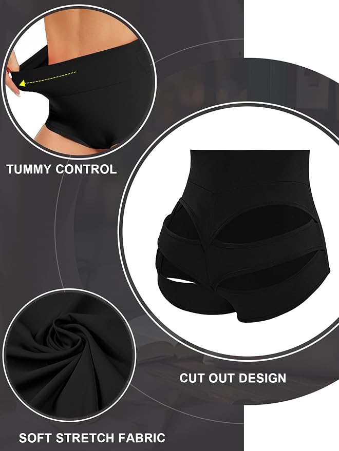 Cut Out Yoga Shorts Booty Butt Lifting Scrunch Shorts High Waisted Workout Gym Active Hot Pants - Image 2