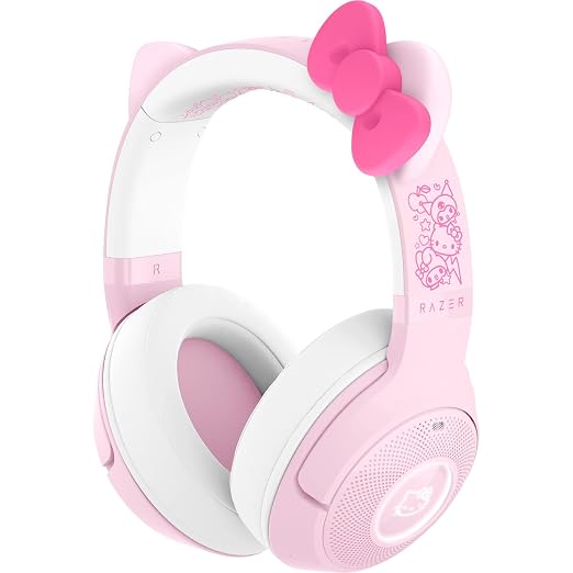 Razer Kraken Kitty V2 BT Wireless RGB Headset: Chroma RGB - Bluetooth 5.2-40 mm Drivers - 40 Hr Battery w/Type C Charging - Hello Kitty & Friends Edition | Chroma RGB Kitty Ears & Earcups, Bluetooth 5.2, 40 mm Drivers, Noise-cancelling Mics, Lightweigh... by Unknown