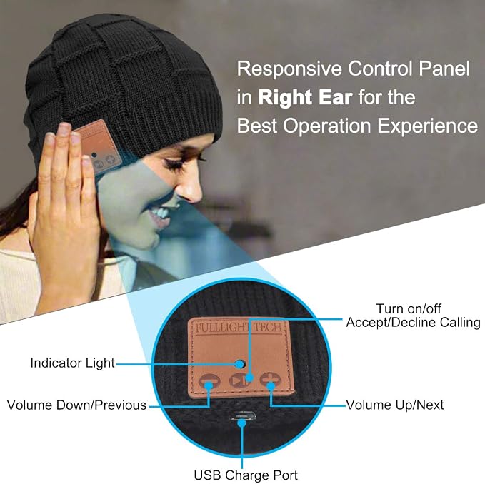 Bluetooth Beanie Hat Headphones Unique Tech Gifts Stocking Stuffer - Image 5