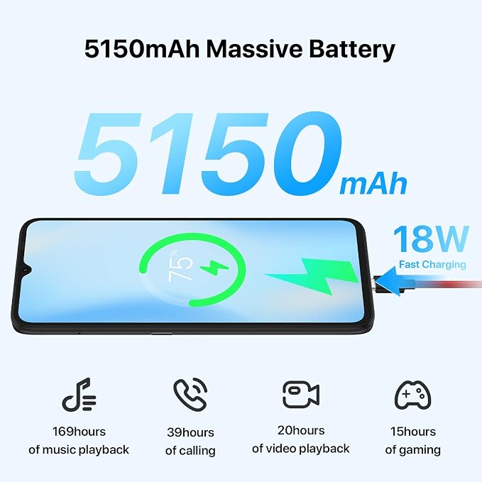 UMIDIGI Cell Phone, F3 8GB+128GB Smartphone Unlocked, 48MP AI Triple Camera, 6.7inch HD Full Screen, 5150mAh Battery,18W Fast Charging, Android 11 Phone Unlock, Type-C,4G Dual SIM, NFC - Image 4