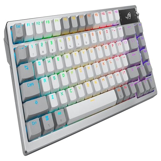 ASUS ROG Azoth Wireless Mechanical Gaming Keyboard – 75% TKL, Tri-Mode Connectivity, Hot Swappable Pre-lubed ROG NX Snow Linear Switches, PBT Keycaps, RGB, OLED Display, PC/Mac Support - White | Tri-Mode Connectivity, Hot Swappable Switches, Pre-lubed ... - Image 8