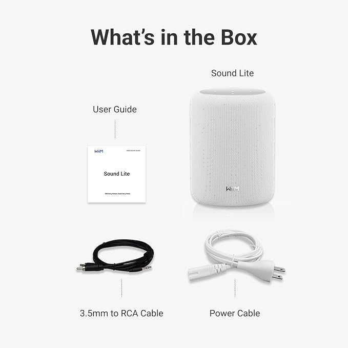 WiiM Sound Lite Smart Speaker, Hi‑Res 24‑bit/192 kHz, AI RoomFit™ Room Correction, 100W Peak, Wi‑Fi 6E/Bluetooth 5.3, Multi‑Room & Stereo Pairing, White - Image 8