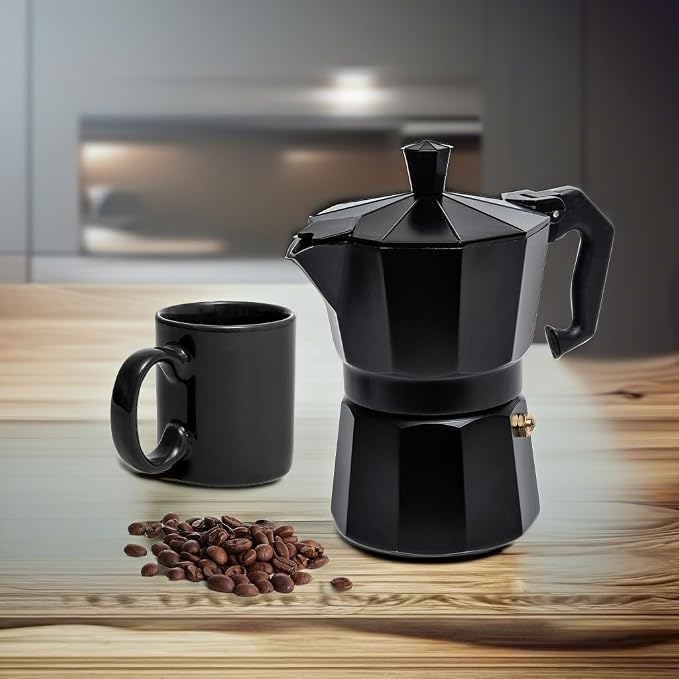 Mixpresso 3 Cup Moka Pot Stovetop Espresso Maker, Italian Cuban Coffee Pot | 5oz aluminum Italian coffee maker for gas and electric stovetops, small design for traditional coffee at home, Mug 4.4 Oz - Image 5