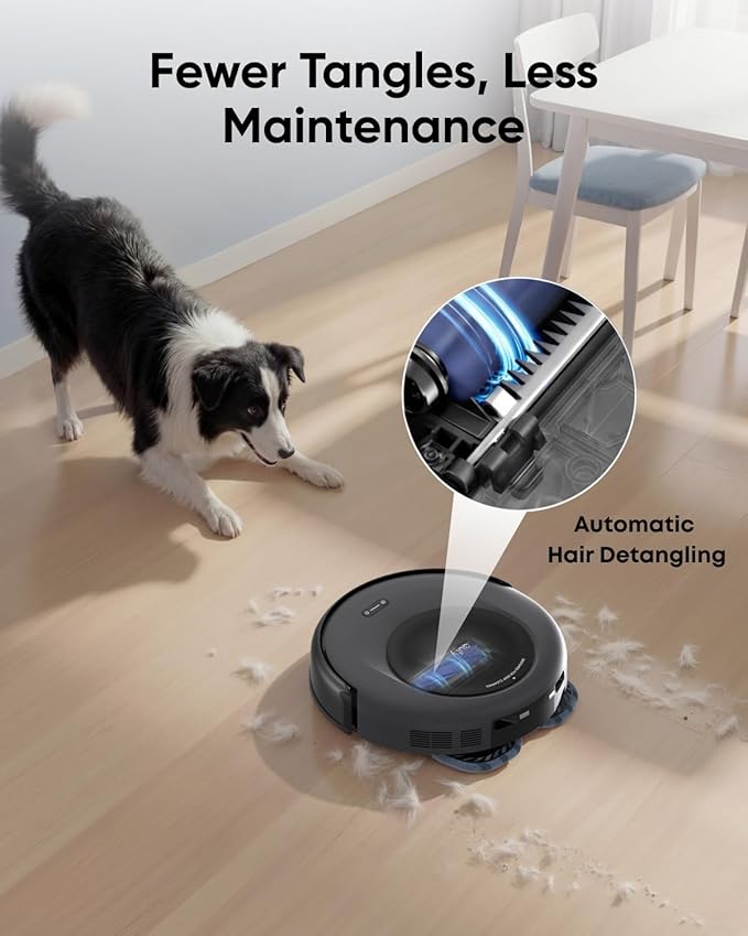 eufy Omni C20 Robot Vacuum and Mop Combo for Hardwood and Carpet | 60 Days Self Emptying, Auto Mop Washing and Drying, 3.35" Ultra Slim, Anti-Tangle for Pet Hair, Powerful Suction - Image 6