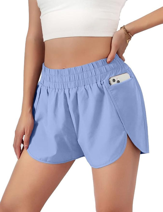 Blooming Jelly Women's Quick-Dry Running Shorts Workout Sport Layer Active Shorts with Pockets 1.75" by Bloomingjelly