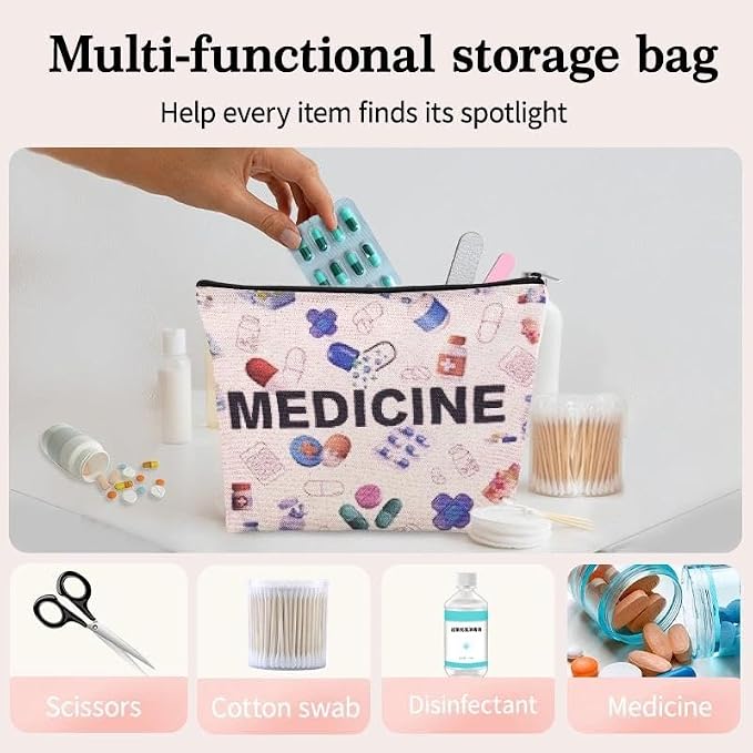 Small Emergency Medical Bag Organizer Pouch Survival Medicine Bag Doctor Retirement Gifts from Nurse Pouch Bag for Work Supplies Nursing School Essentials for Women Pharmacy Student Pouch Gift Ideas - Image 5