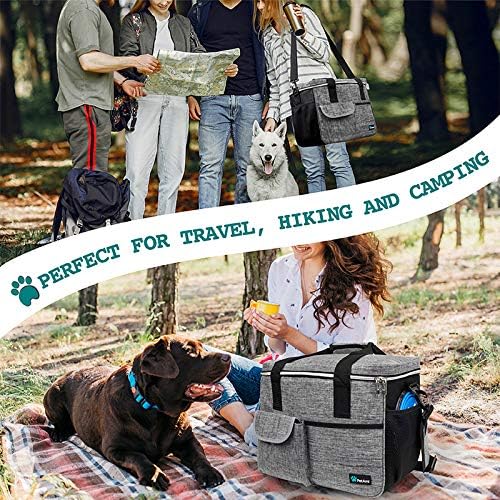 PetAmi Dog Travel Bag Organizer, Pet Supplies Tote Diaper Bag, Gray Medium - Image 6