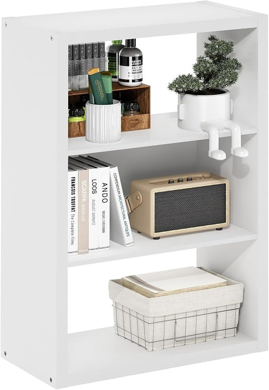Furinno Viola Book Shelf, 3-Tier Bookshelf, Extra Thick Frame Bookcase with Open Shelf, Open Back Design, 11.3" x 23.2" x 35.9", for Living Room, Bedroom, Home Office, White by Furinno-FitsYourSpaceFitsYourBudget
