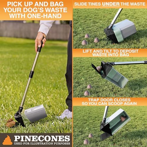 Neater Pet Brands Lift N' Bag Dog Pooper Scooper with 22" Pole, 15 Bags - Image 2