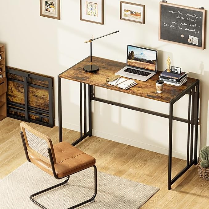 40" Folding Computer Desk No Assembly Needed Foldable Table for Small Space | Small Folding Table for Home Office, Study, Writing, Gaming, Compact RV Living, Camping, Sturdy and Easy Carry, Versatile - Image 2