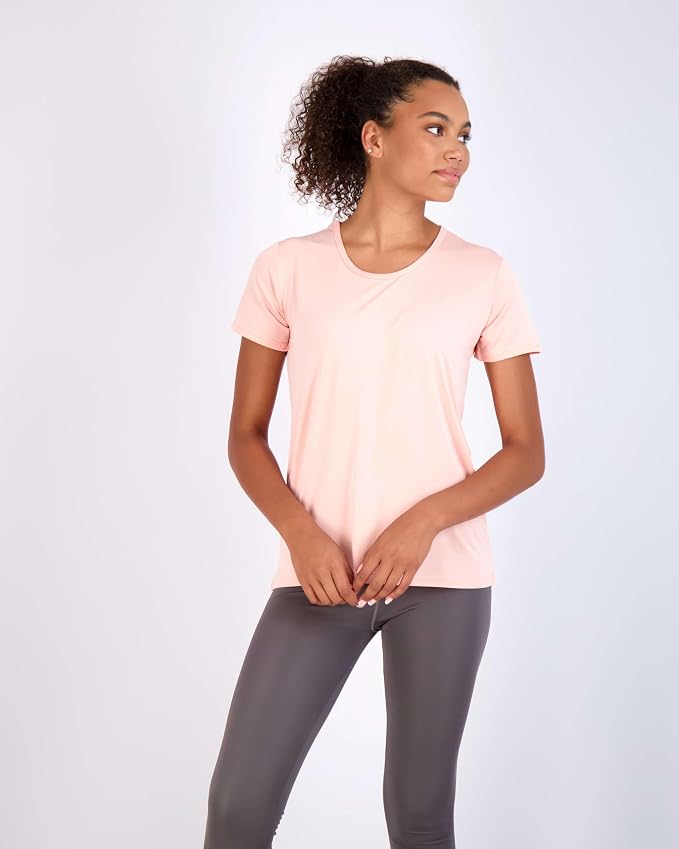 5 Pack Women's Dry Fit Short Sleeve Athletic Gym Workout Running Tops | Available in Plus Size, Exercise, Sports, Fitness, Quick Dry, Cooling, Moisture Wicking, Loose Basic Tees, Yoga, Pilates - Image 2