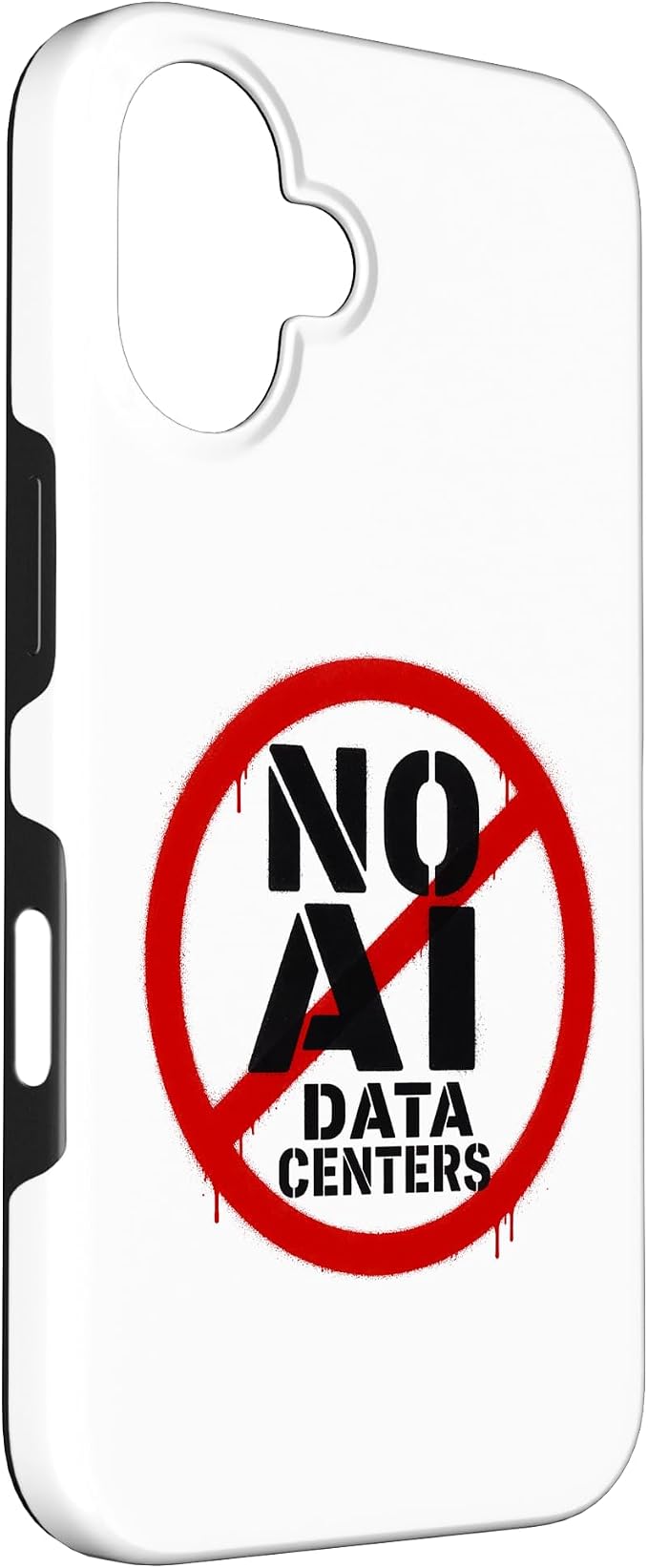 No AI Data Centers – Simple Minimal Spray Paint Style Text Case for iPhone 16 - Image 3