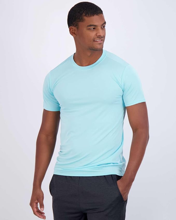 5 Pack Men's Dry Fit Short Sleeve T-Shirt Gym Workout Athletic Running Tee | Cooling, Moisture-Wicking, Crew Neck, Quick-Dry, Breathable, Active, Exercise, Fitness, Basketball, Cycling, Hiking, Tennis - Image 2
