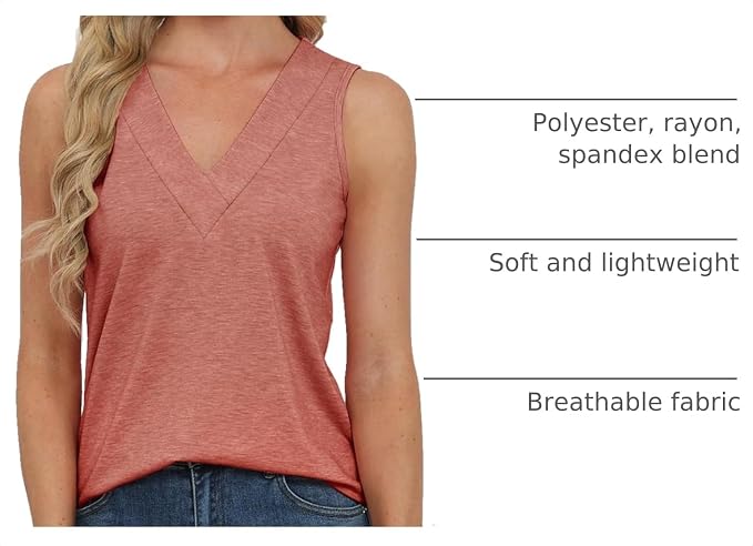 EyMuse 3 Pack Women's V Neck Tank Tops Summer Casual Sleeveless Basic Tee Shirts 2026 Fashion Beach Vacation Clothes - Image 4