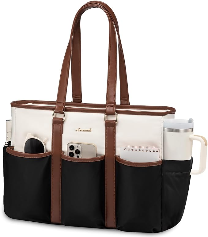 LOVEVOOK Teacher Tote Bag for Women Work, Nurse Laptop Bag for Women, Utility Everything Tote For Work/Travel/College/Daily, Professional Computer Purse Large Handbag With Multi Pockets by LOVEVOOK