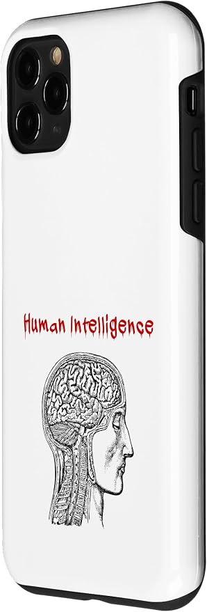 Human Intelligence (Anti Ai Statement & Head Graphic) Case for iPhone 11 Pro - Image 2