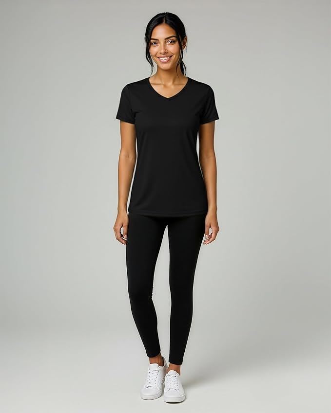 5 Pack Women's Dry Fit V Neck Workout Tops T Shirts Athletic Gym Yoga Tees | Available In Plus Size, Cooling Moisture-Wicking, Short Sleeve, Quick-Dry, Fitness, Stretch, Exercise, Running, Hiking - Image 7