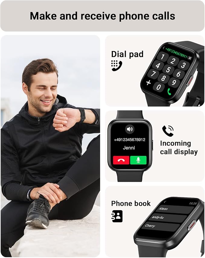 Tensky Smart Watch for Men/Women Android/iPhone/Samsung, Alexa Built-in, 1.8" Touch Screen Fitness Tracker with Answer/Make Calls, 3ATM Waterproof Heart Rate/Sleep/SpO2 Monitor, 120+ Sport Modes - Image 2