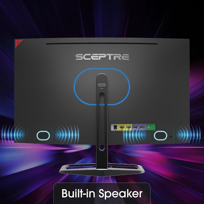 Sceptre New 27-inch Curved Gaming Monitor FreeSync 240Hz Plus DisplayPort HDMI 1ms 99% sRGB Build-in Speakers, R1500 Machine Black 2025 (C275B-FWT240 Series) | 27 Va Curved FHD 1080p, 1ms Mprt, Amd Freesync Premium, Built-in Speakers - Image 9