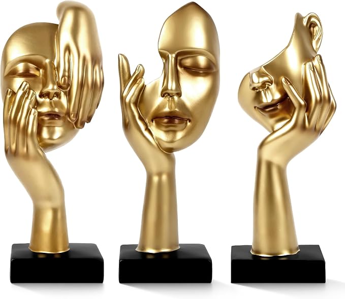 3 Pcs Thinker Statue,Modern Home Sculptures,Figurine for Bookshelf1 by Unknown