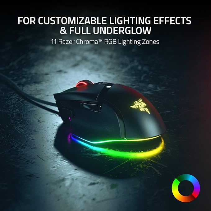 Razer Basilisk V3 Customizable RGB Wired Ergonomic Gaming Mouse, Black | Fastest Gaming Mouse Switch, Chroma RGB Lighting, 26K DPI Optical Sensor, 11 Programmable Buttons, HyperScroll Tilt Wheel - Image 4