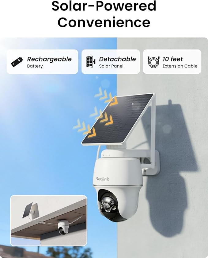 REOLINK 5MP Solar Security Cameras Wireless Outdoor, 360° Pan Tilt Auto-Tracking, Smart AI Detection, Up to 1TB Local Storage, 2.4/5GHz Dual-Band WiFi, Home Hub Mini with 2X Argus PT + Solar Panel - Image 4