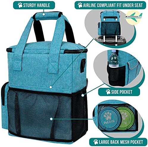 PetAmi Dog Travel Bag Organizer, Pet Supplies Diaper Tote, Navy Blue - Image 4