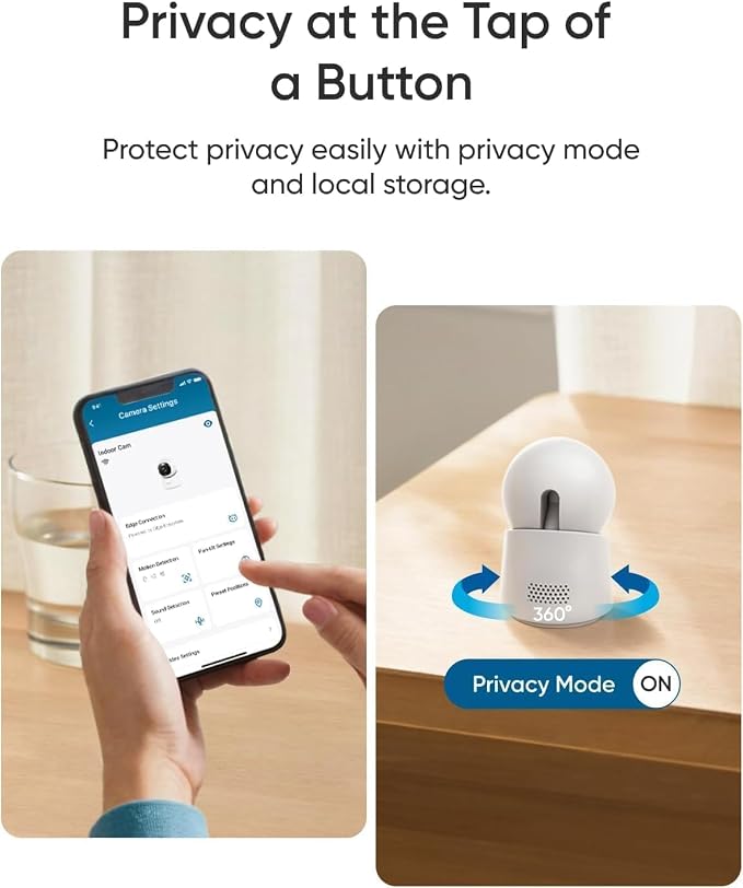 eufy Security 4K Indoor Camera E30 -No Subscription,Pan & Tilt,AI Auto Tracking,Color Night Vision,Pet/Baby/Nanny Camera with Two-Way Audio,AI Human/Pet Detection,Works with HomeKit (2-Pack) - Image 6