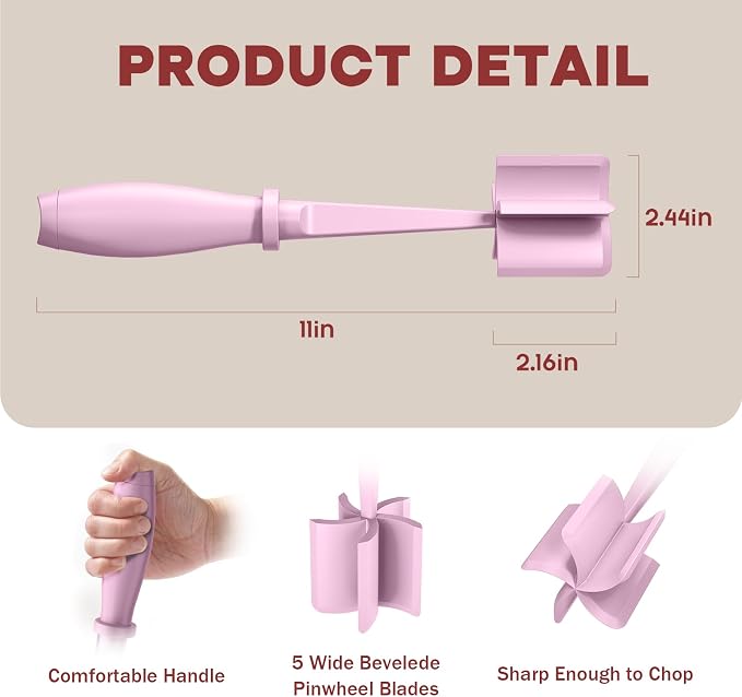 2Pack Meat Chopper Upgrade Hamburger Smasher, Masher for Ground Beef | Heat Resistant, Food-Grade Nylon, for Ground Turkey/Chicken and More, Non Stick Mix Grinder, Dishwasher Safe, Pink - Image 2