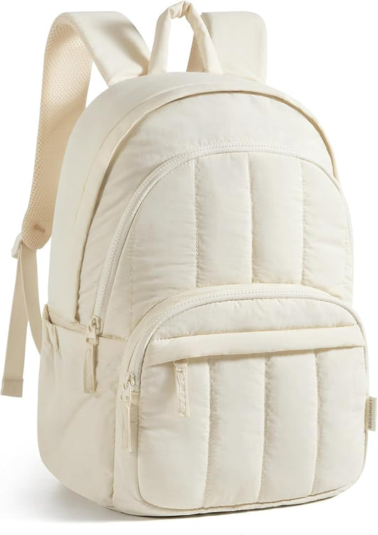 BAGSMART College Laptop Backpack,Cute Travel Backpack for Women,Quilted Computer Bookbag by BAGSMART