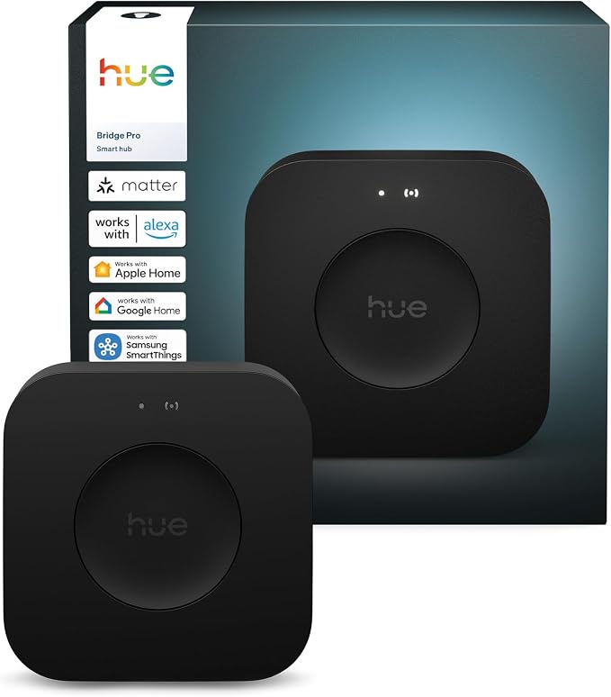 Philips Hue Bridge Pro, Smart Lighting Hub, Wireless, Advanced Encryption, Supports 150+ Lights & 50+ Accessories, Hue Bridge System Works with Apple Home, Alexa, Google, Samsung SmartThings by Unknown