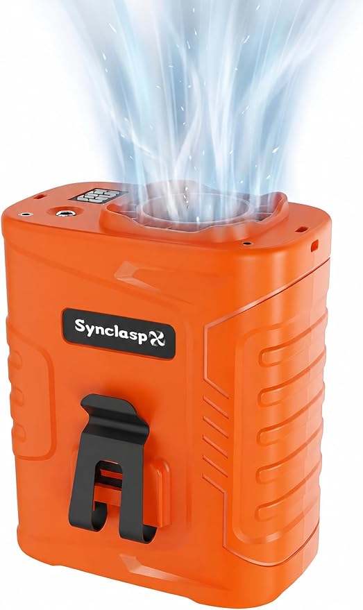 Waist Fan, 5000mAh Rechargeable Belt Clip Fan, 39ft/s Strong Airflow, 5 Speeds, Up to 29H, Wearable Hands-Free Body Cooling with Bottom Air Intake, USB-C for Jobsite Camping Farm by PreventHeatStrokeinSummer