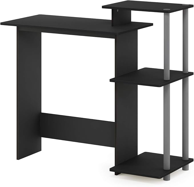 Furinno EFFICIENT Desk, 28.6" Wide Gaming Desk with 3 Open Side Shelves, Laptop Notebook Computer Desk, Office Desk for Home Office, Study Room, Dorm, Bedroom, Solid Black - Image 8