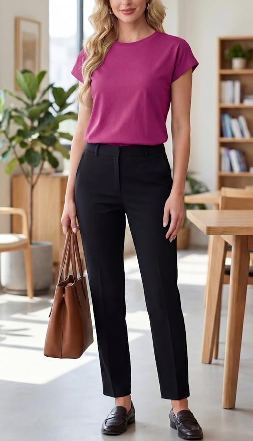 GRECERELLE Womens Summer Tops Cap Sleeve Crew Neck Basic T-Shirt | Everyday Casual Wear, Layering Friendly, Wrinkle-Resistant, Business Casual Ready, Lightweight & Packable, Capsule Wardrobe - Image 6