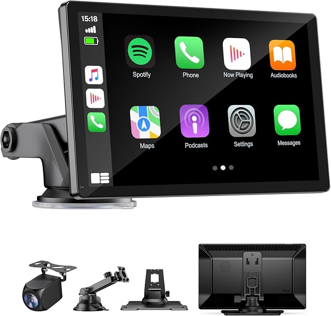 9" Wireless Apple Carplay Screen for Car with OTA Update, Backup Camera | Touchscreen Apple Carplay & Android Auto with Voice Control/GPS Navigation/Mirror Link/Bluetooth 5.0/AUX/FM by MoreConvenientandProfession