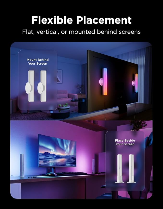Govee Smart Light Bar, RGBICWW TV Lights for Living Room, Gaming, Silver | Compatible with SmartThings, Matter, Alexa, LED Light Bar with Scene and Music Modes for Living Room, Gaming, PC, App Control - Image 6