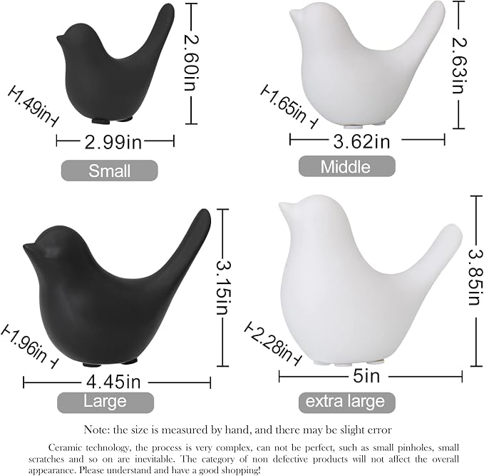 Notakia Small Birds Statues Black Modern Farmhouse Decor Deals, Farmhouse Decor for Kitchen Counter, Bathroom Shelf, Living Room, Office Sculpture, Knick Knacks for Shelves - Image 4