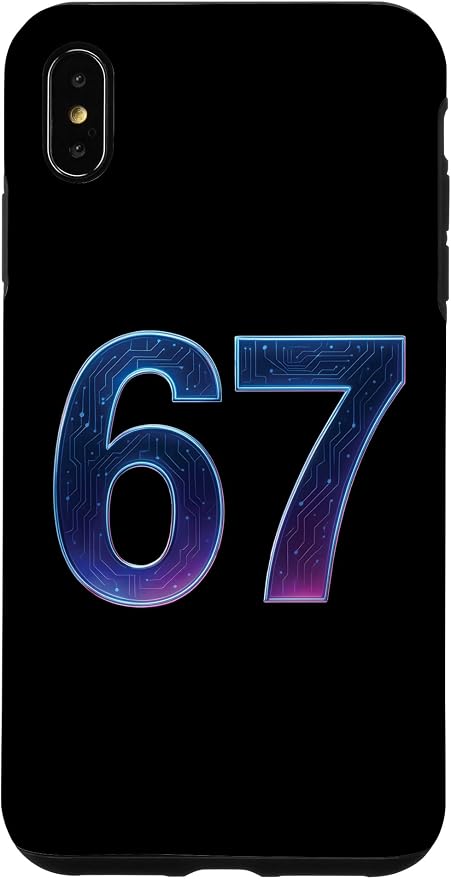 67 Meme Ai Quantum Number 67th Six Seven Tech Digital Future Case for iPhone Xs Max by Unknown