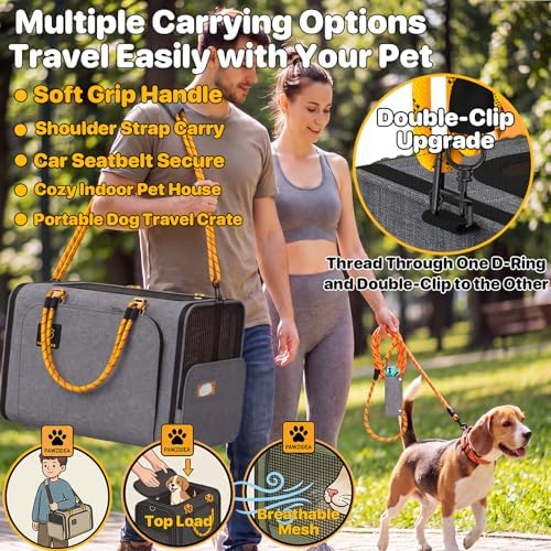 PAWZIDEA Expandable Large Pet Carrier, Soft-Sided 2–4 Cats Carrier Up 55lbs - Image 4