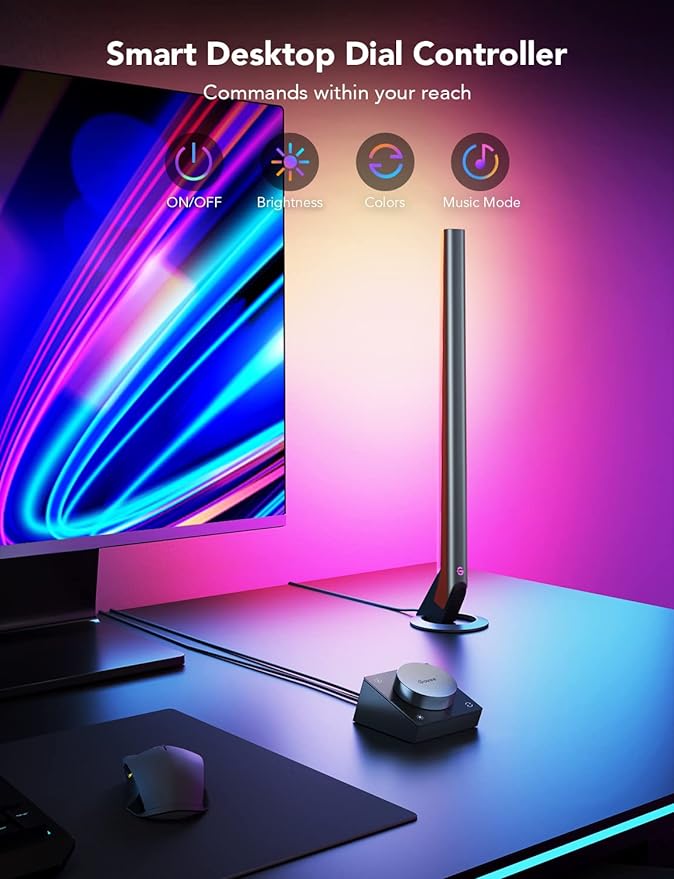 Govee RGBIC Gaming Light Bars H6047 with Smart Controller, Wi-Fi Smart LED | Gaming Lights with Music Modes and 60+ Scene Modes Built, Works with Alexa & Google Assistant, New Year Lights Decor - Image 5