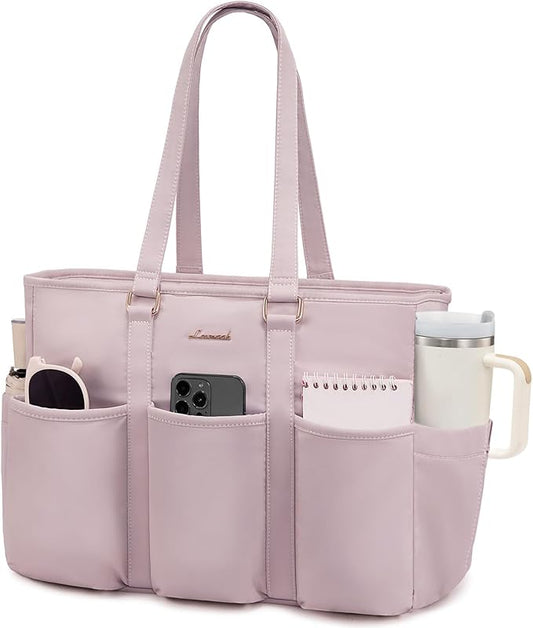 LOVEVOOK 17 Inch Laptop Tote Bag for Women Work, Teacher Tote Nurse Bag, Professional Utility Computer Bag For Work/Travel/College/Daily, Large Purse Handbag With Multi Pockets & Top Zipper by LOVEVOOK