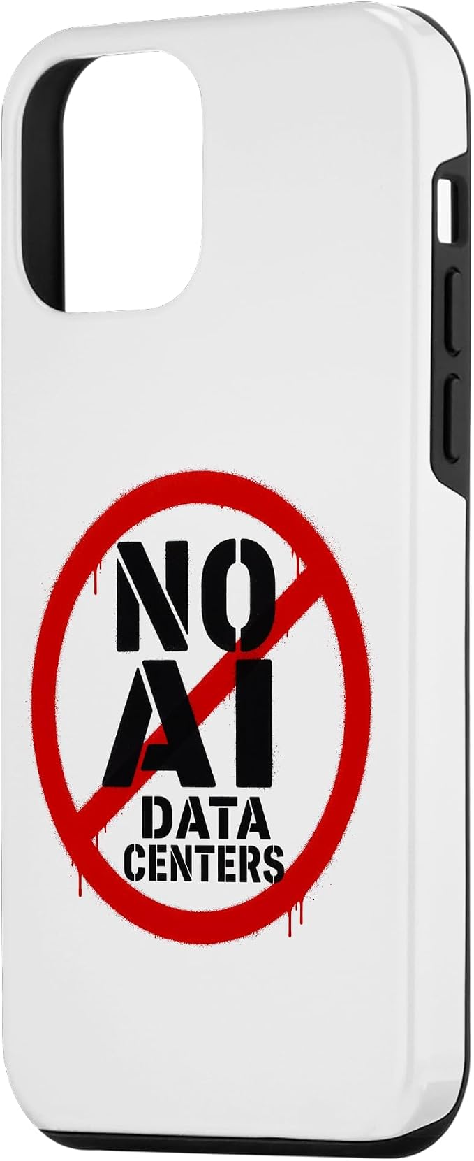 No AI Data Centers – Simple Minimal Spray Paint Style Text Case for iPhone 12 mini - Image 2