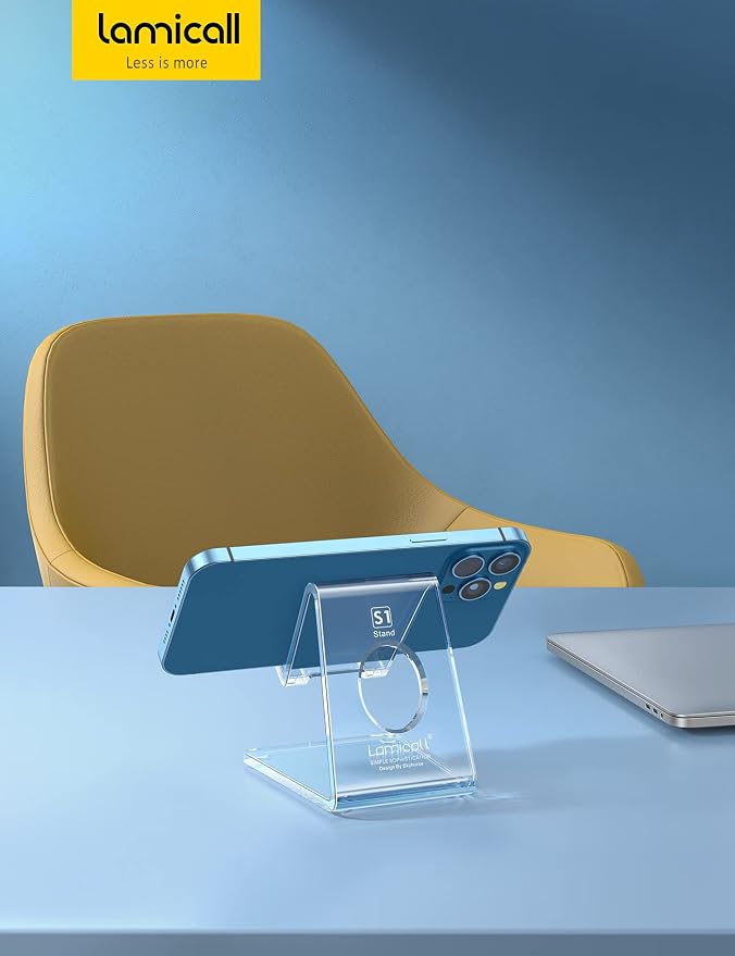 Lamicall Clear Acrylic Cell Phone Stand, Office Desk Decor Accessories | Office Cubicle Decor, Accessories & Workspace Organizers for Women, Teacher Desk Essentials, Cute Work From Home Supplies - Image 7