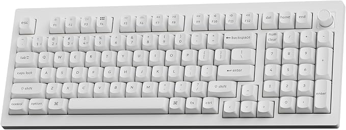 Keychron V5 Ultra 96% Wireless Mechanical Keyboard with 8000Hz Polling Rate & NKRO, Hot-Swappable RGB, Red Switches, 97 Keys, 2.4GHz/Bluetooth/Wired, OSA PBT Keycaps, for Mac/Win/Linux - White by Keychron