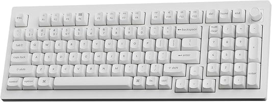 Keychron V5 Ultra 96% Wireless Mechanical Keyboard with 8000Hz Polling Rate & NKRO, Hot-Swappable RGB, Red Switches, 97 Keys, 2.4GHz/Bluetooth/Wired, OSA PBT Keycaps, for Mac/Win/Linux - White by Keychron