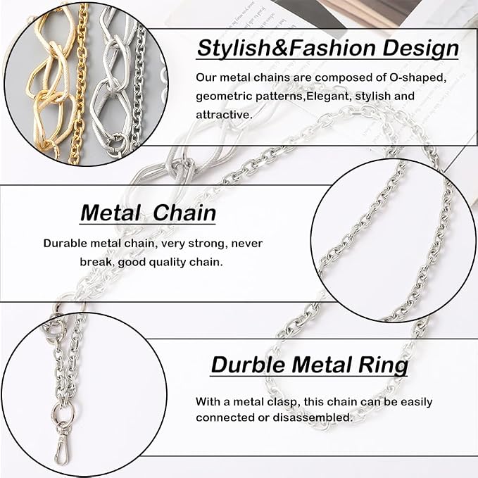 Crossbody Lanyard Strap, Durable Metal Cell Phone Chain, Universal Lanyard With Tether Tab, Detachable Chain Strap Compatible With Most Phone Bags and Purses - Image 3