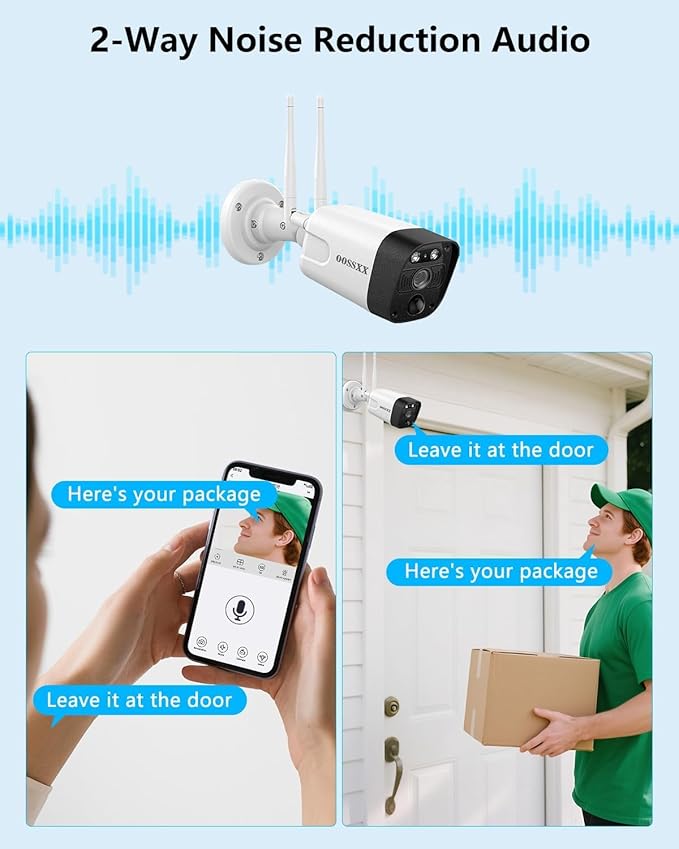(2026 Update) Wireless WiFi Outdoor Security Camera System with Dual Antenna Cameras, 55% Stronger Signal, 130° Wide Angle, 2-Way Audio, No Monthly Fee, Home NVR Security System - Image 2